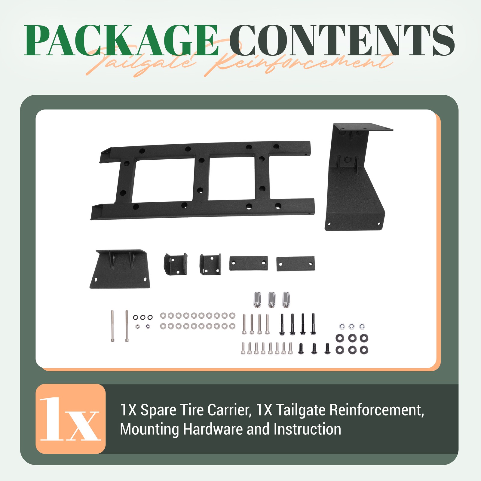 Hinge Spare Tire Carrier Tailgate Reinforcement For JEEP WRANGLER JK 07-18