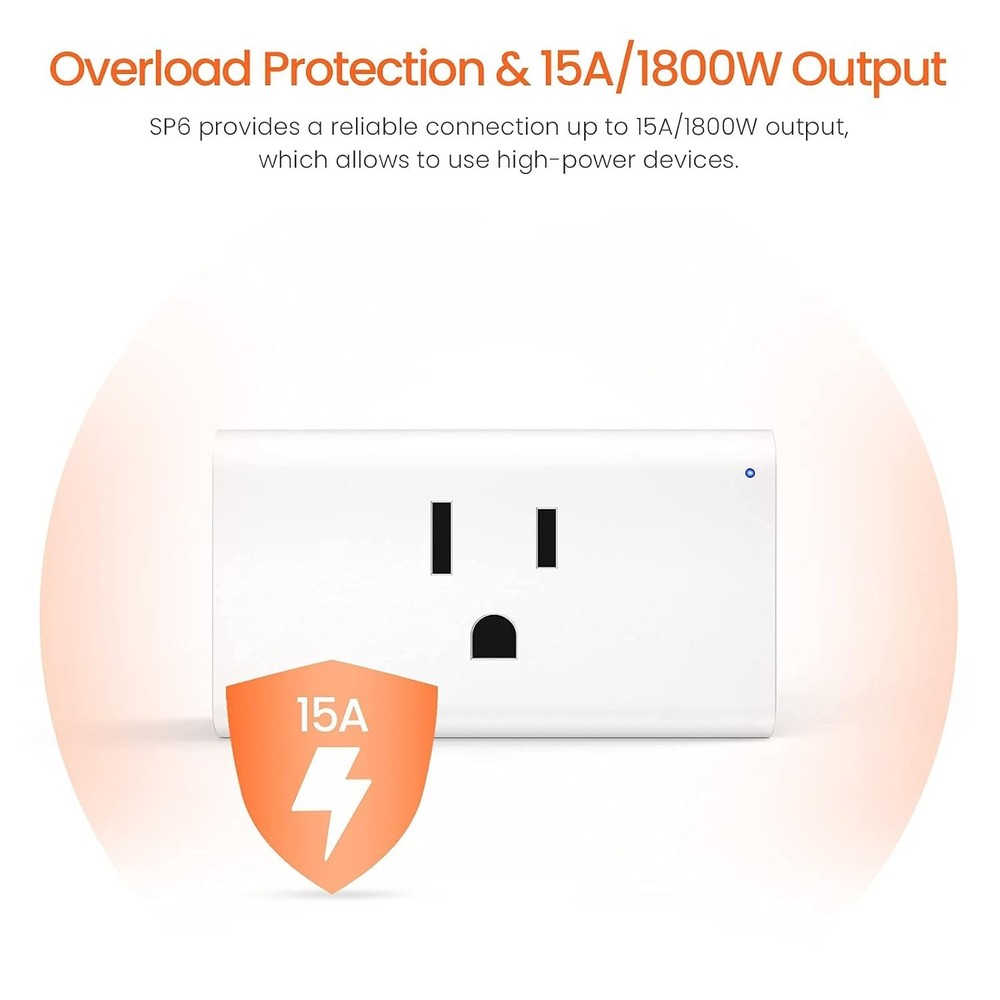 Certified SP6 Smart Plug - Remote Control, Voice Activation & Easy Install