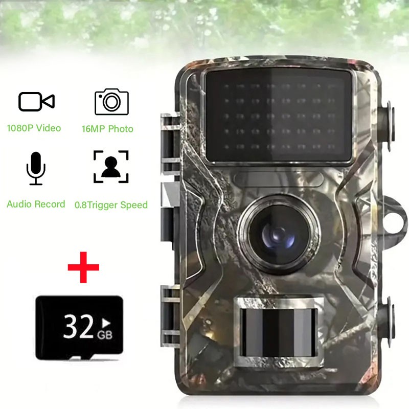 1-4PKS Hunting Trail Camera 1080P Wildlife Waterproof Cam Night Vision 32GB Card