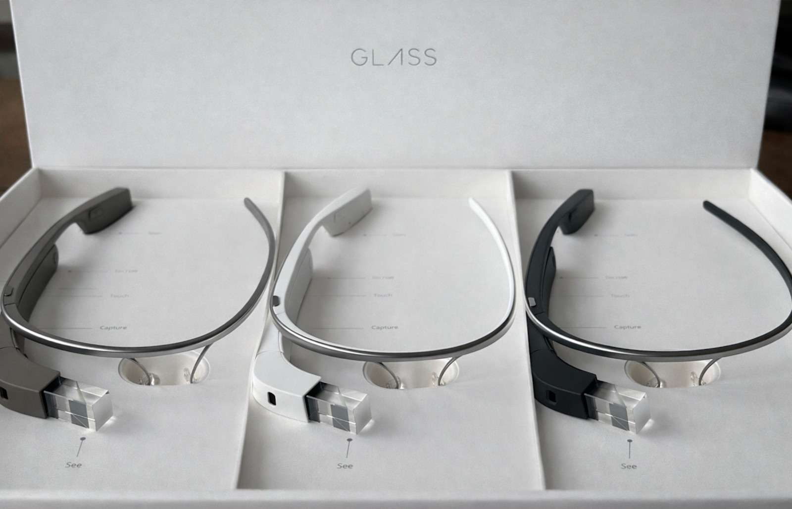 3 NEW SEALED SETS OF GOOGLE GLASS EXPLORER EDITION UNOPENED FULL KITS V3 XE-C