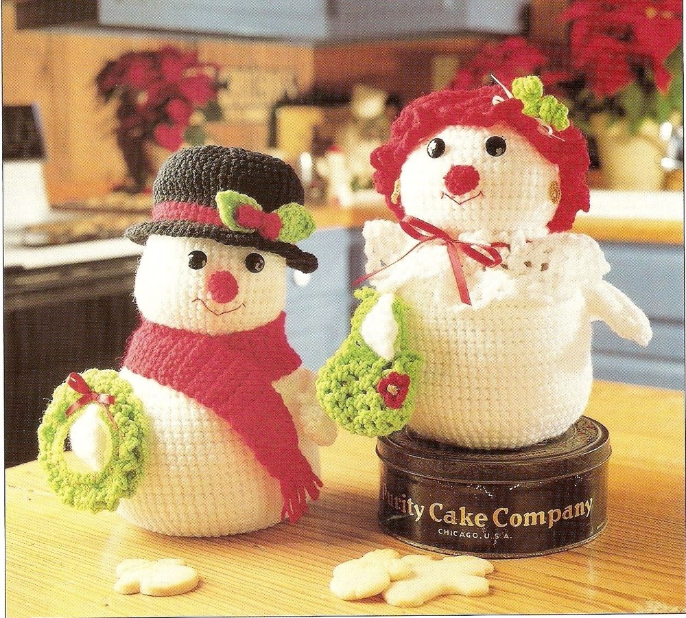 HOLIDAY Snowman Cookie Jars/Crochet Pattern INSTRUCTIONS ONLY