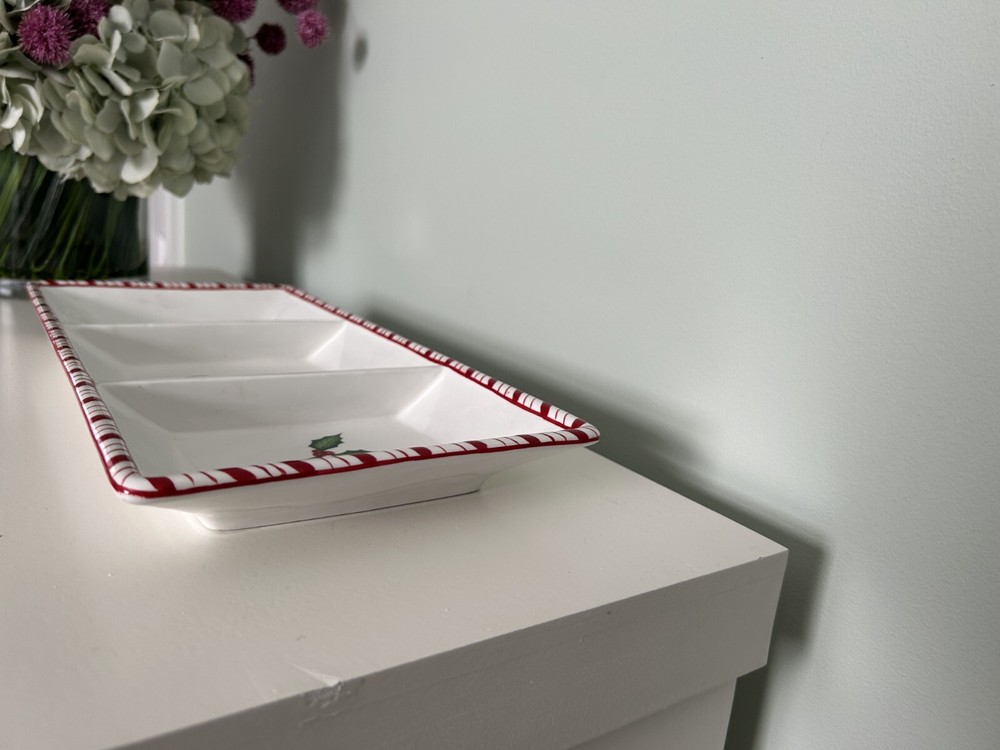 Crabtree & Evelyn Peppermint 3-Section Tray, NWT