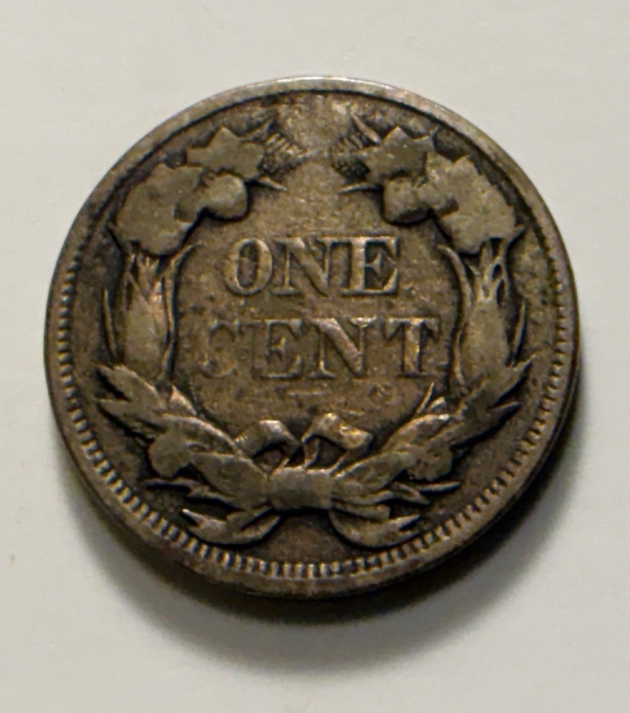 1858 Flying Eagle Cent Large Letters Penny With Feather Lines
