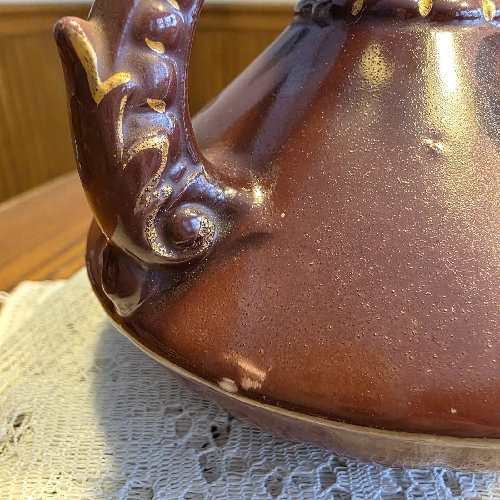 Antique Victorian Porcelain Squat Bud Vase 2 Handled Austria Portrait Vintage