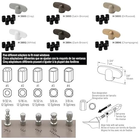 Prime-Line H 3893 Satin Bronze Tee-Crank Window Handle - 2 Pack