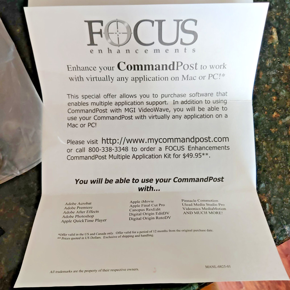 Vintage VIDEOWAVE COMMANDPOST PC & Web Video Editor Version 4.0 NEW