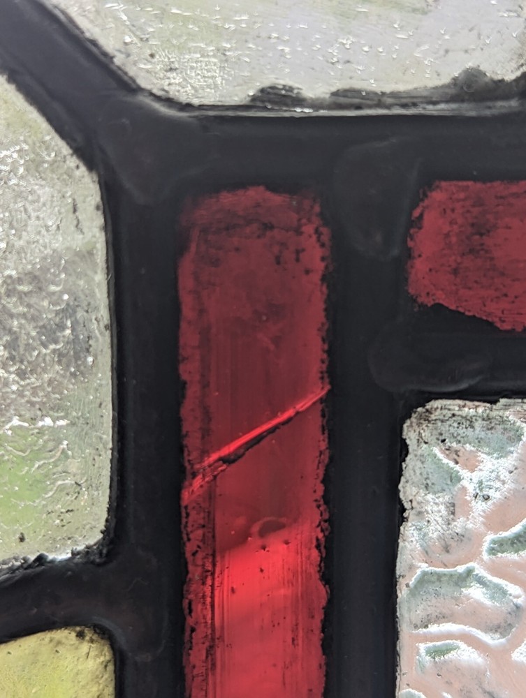 Compact Decorative English Victorian stained Glass Panel