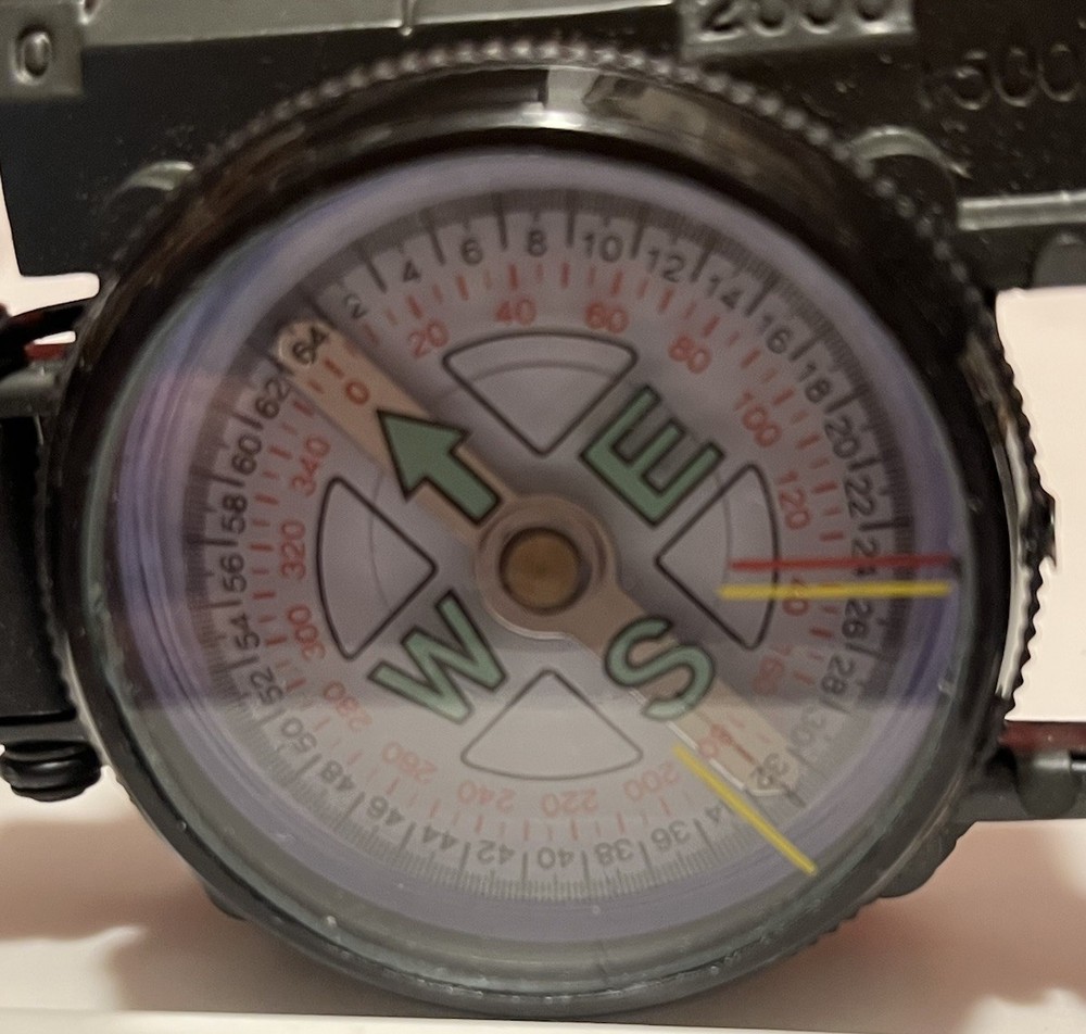 WOOLRICH ENGINEER LENSATIC COMPASS W/Instructions FOLDING FIELD Black Hard Case