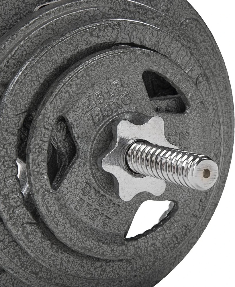 Threaded Chrome Barbell with Lock Collars, 60-Inch, 1-Inch Diameter