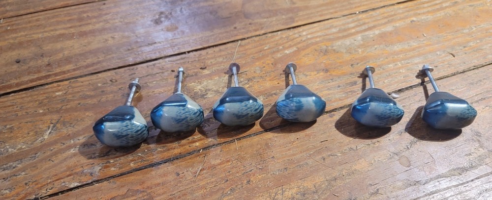 6pc Blue Agate Knobs Cabinet Knobs Drawer Knobs Etc