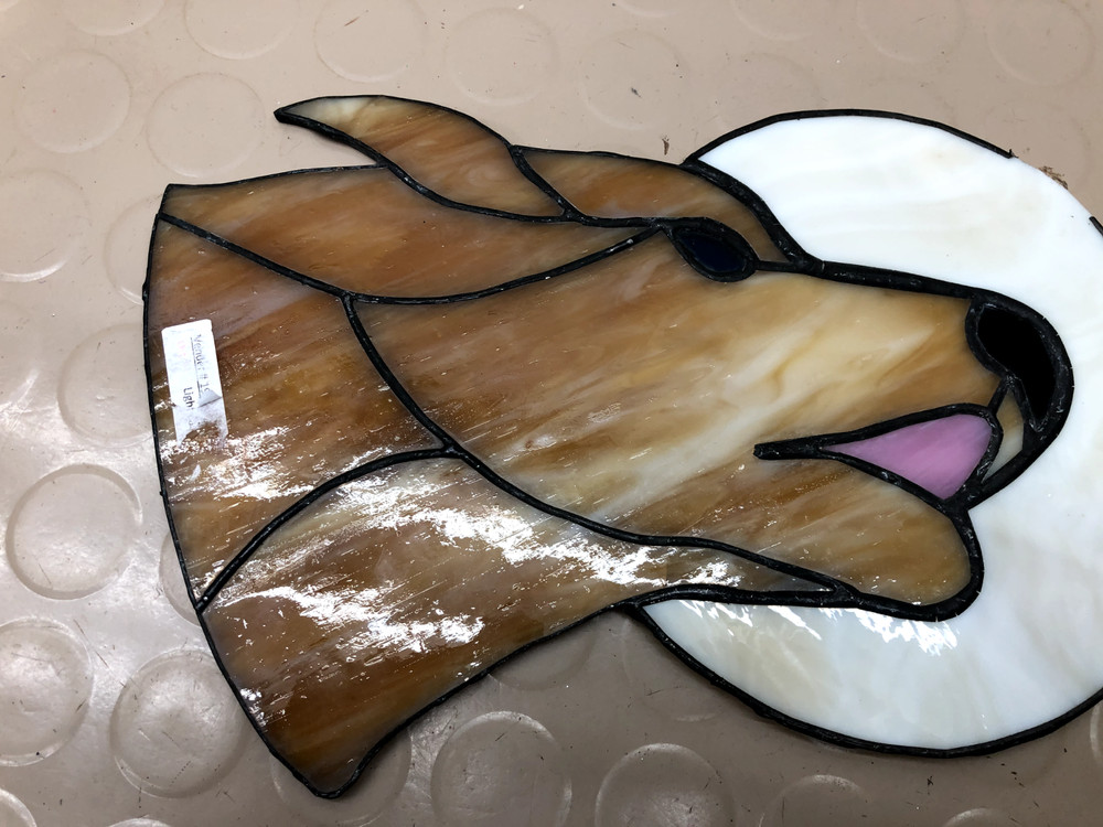 Stained Glass Suncatcher Dog