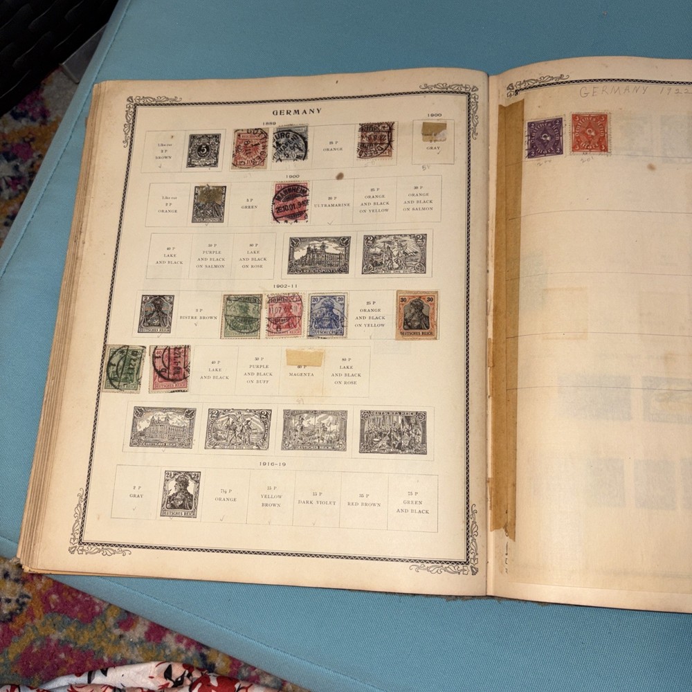 Antique International Junior Postage Stamp Album 1930 Including Stamps