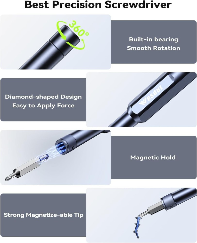 49-in-1 Small Screwdriver Set, [Super Durable] Tiny Torx Black