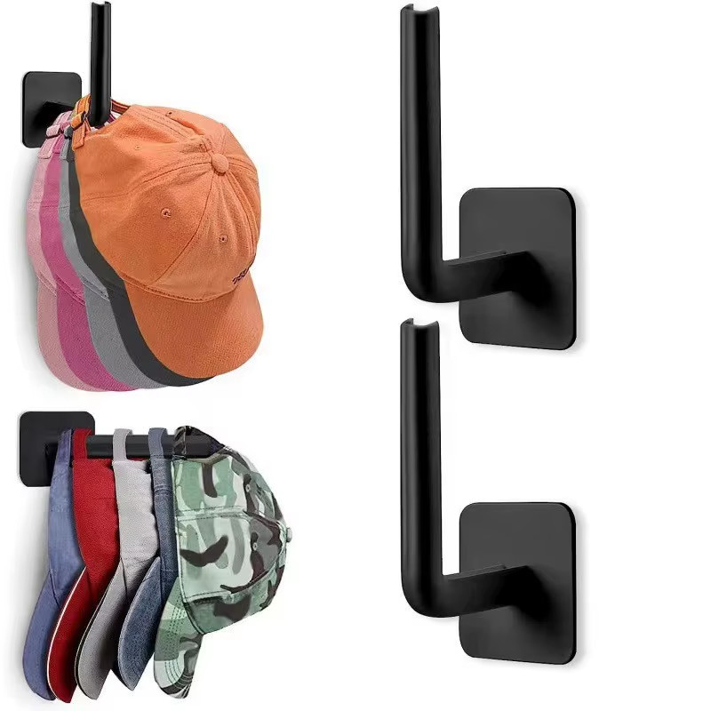 2/4PCS No Punching Strong Paste Hook Shelf Hat Rack Adhesive Hook