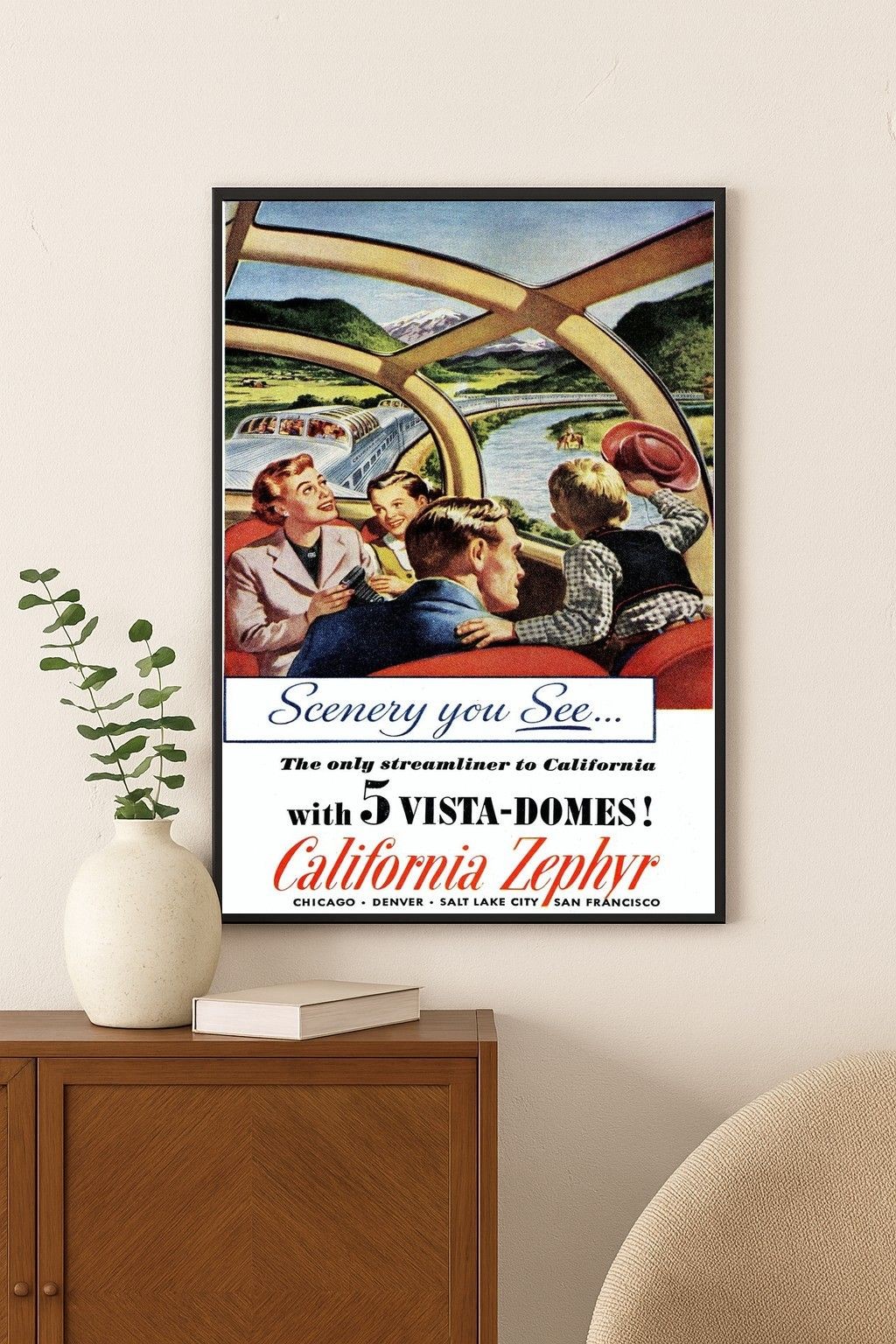 🚂 California Zephyr Vintage Travel Poster 🌄 - 24x36” - Rare Reprint 🤯💯!