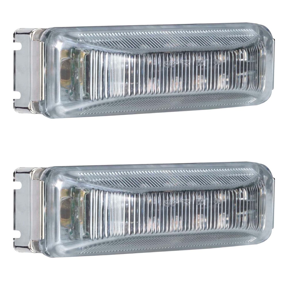 RecPro LED Clear/Red Marker Clearance Light 4x1in Chrome (4 Pack)