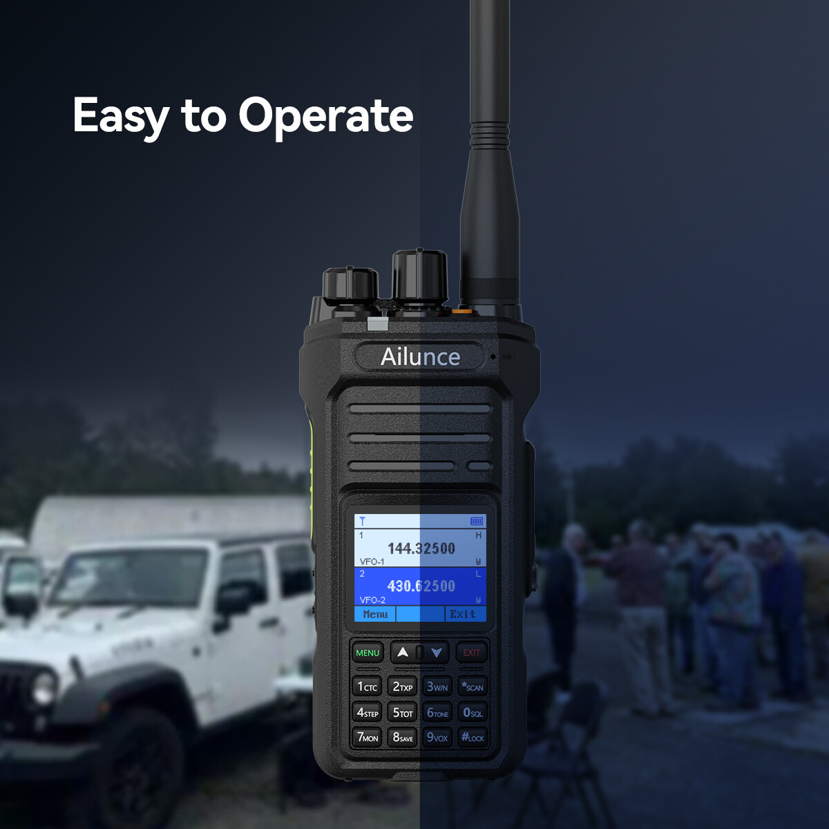 Retevis Ailunce HA1UV Ham Radio Dual Band IP67 2800mA NOAA USB-C Walkie Talkies