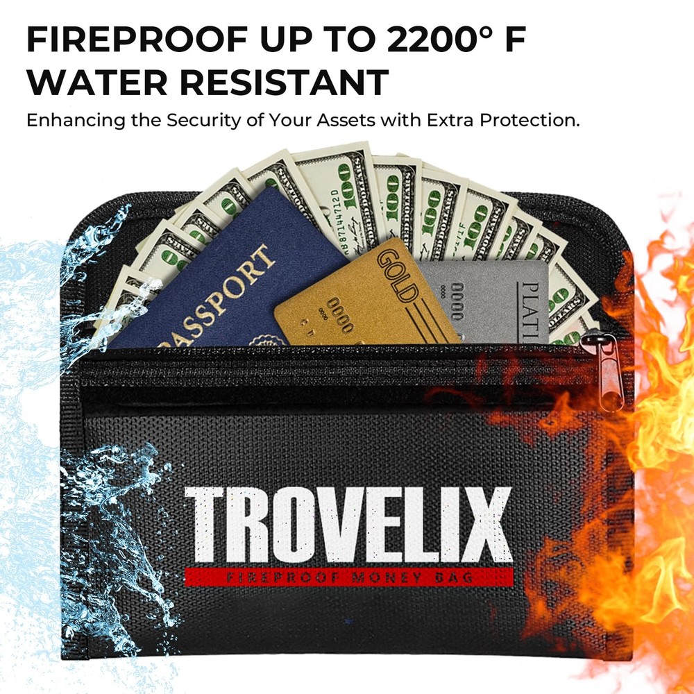 Book Safe with Combination Lock Hidden Diversion Safe Fireproof Bag