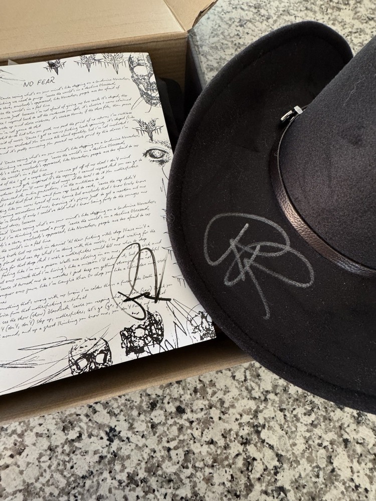 Falling In Reverse Ronnie Radke Signed Merch LOT Hat 3 2XL T-Shirts Lyric Sheet