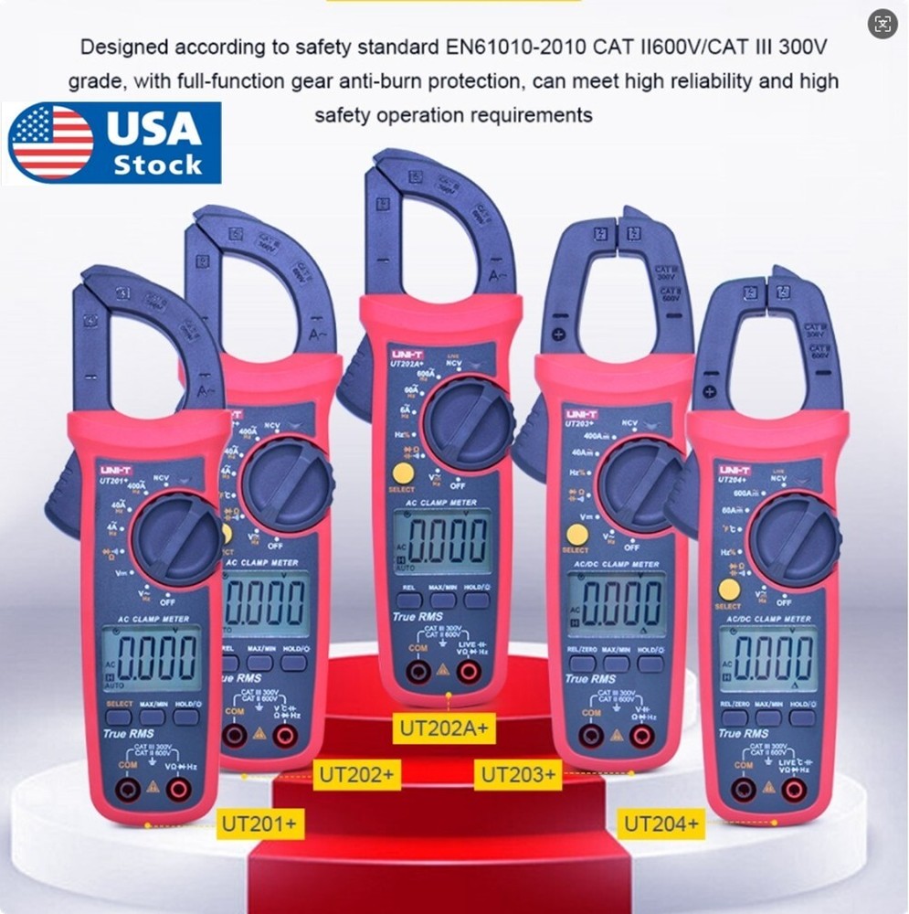 UNI-T True RMS Digital Clamp Meter Auto Range Multimeter AC DC Volt Amp NCV Test