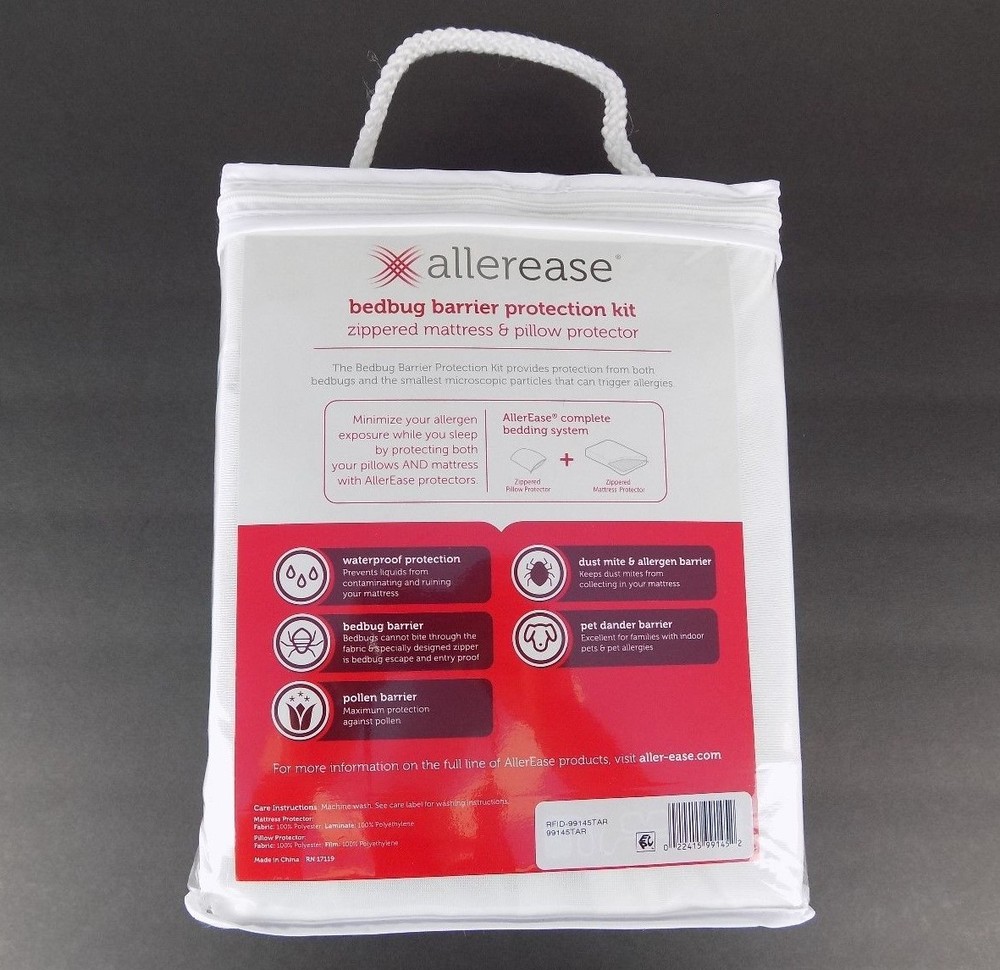 AllerEase Twin XL Bedbug Barrier Protection Kit Mattress & Pillow Protector