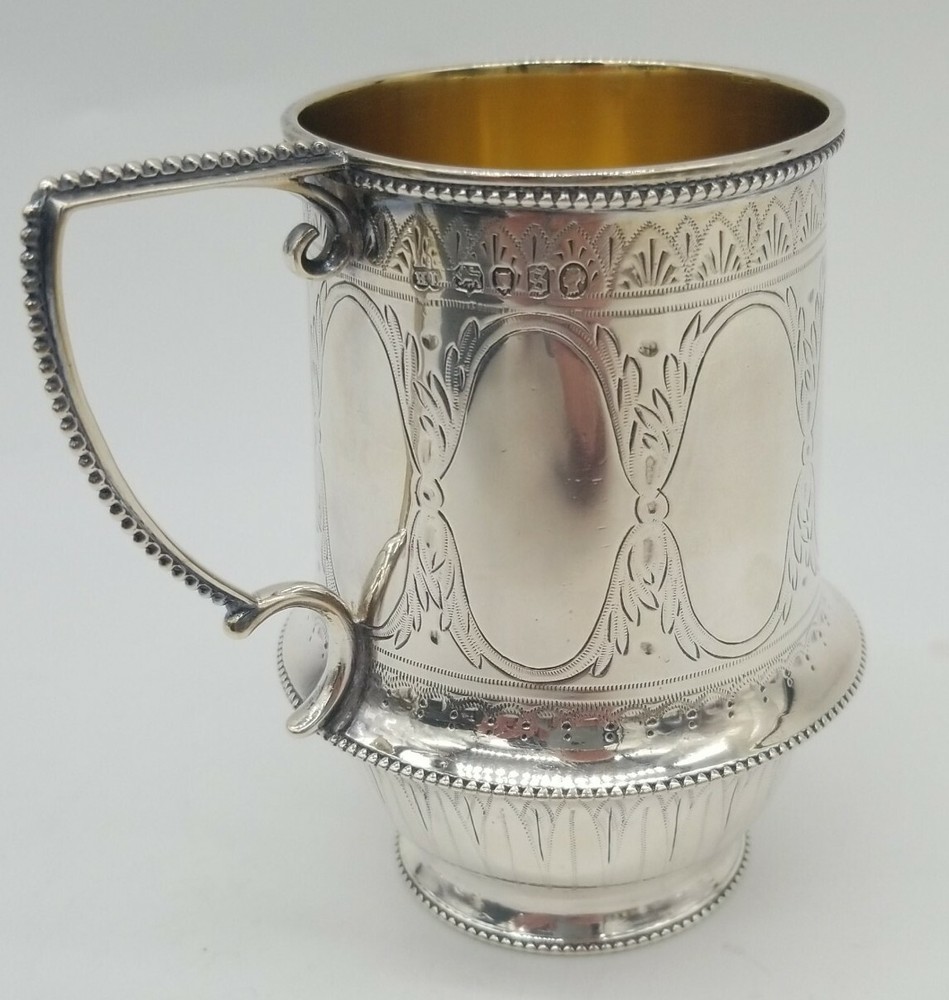 Victorian Sterling Silver Mug Circa 1873