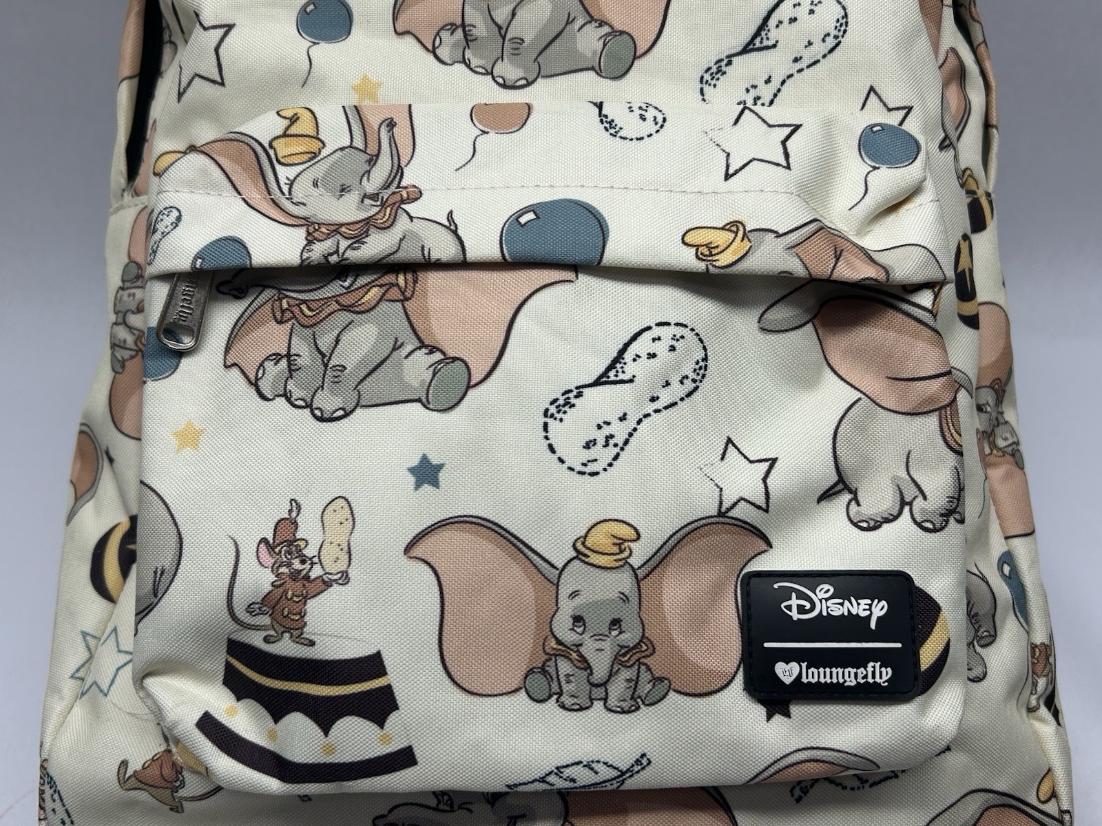 Disney x Loungefly Dumbo White All Over Print Large Backpack Rare See Pics