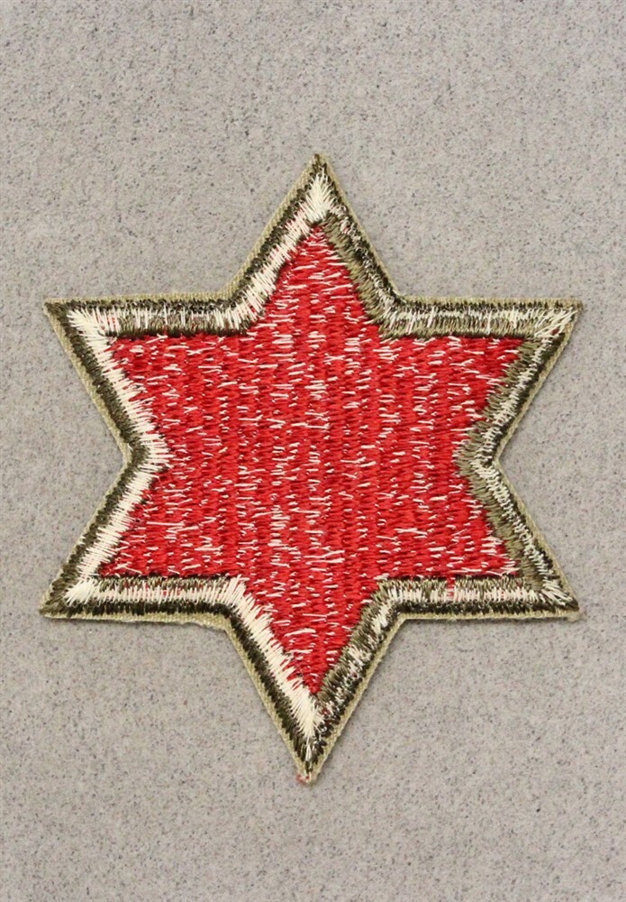 Army patch 6534: 6th Infantry Division - WWII with OD border