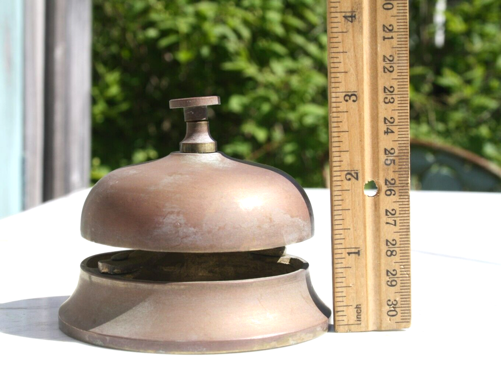 Antique Solid Brass Shop General Store Table Top Bell
