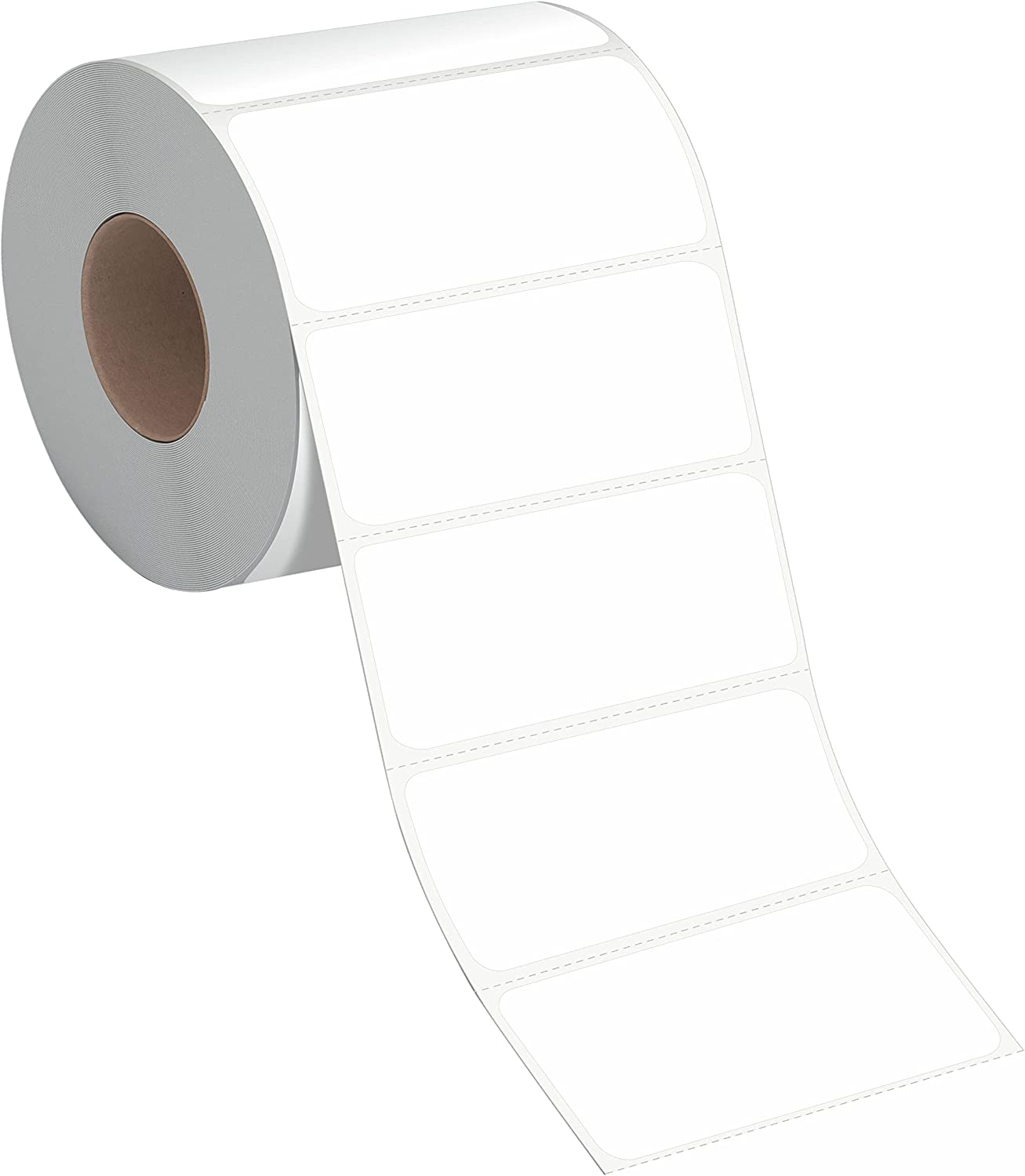 600 PCS Rectangular Stickers, Blank Write on Labels Self-Adhesive Roll White