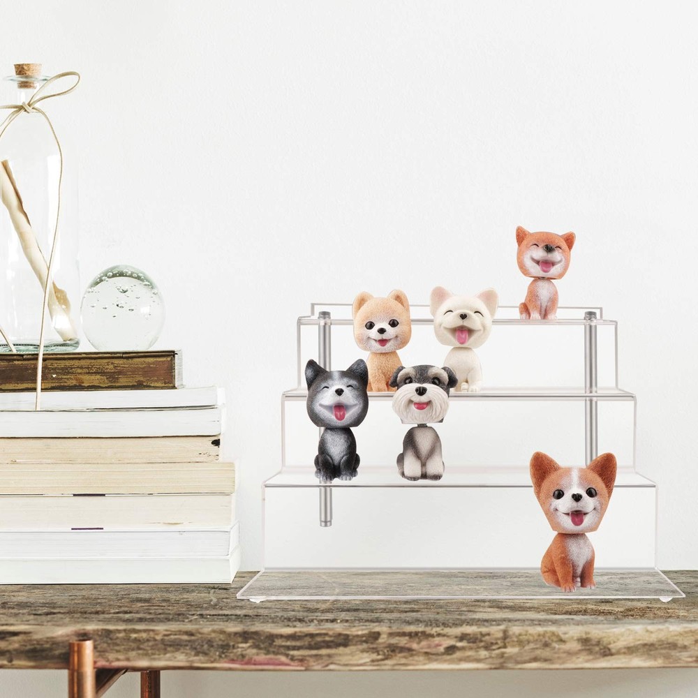 Acrylic Display Risers Shelf for Pops Figures, Clear 4-Step Display Stand for...