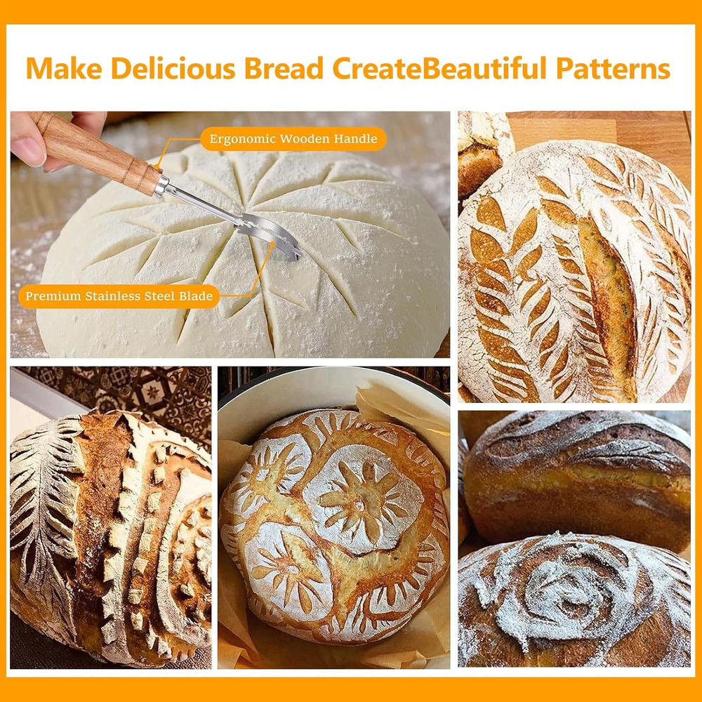 Banneton Bread Proofing Basket Set, Oval & round Bread Baskets with Liners & Cov