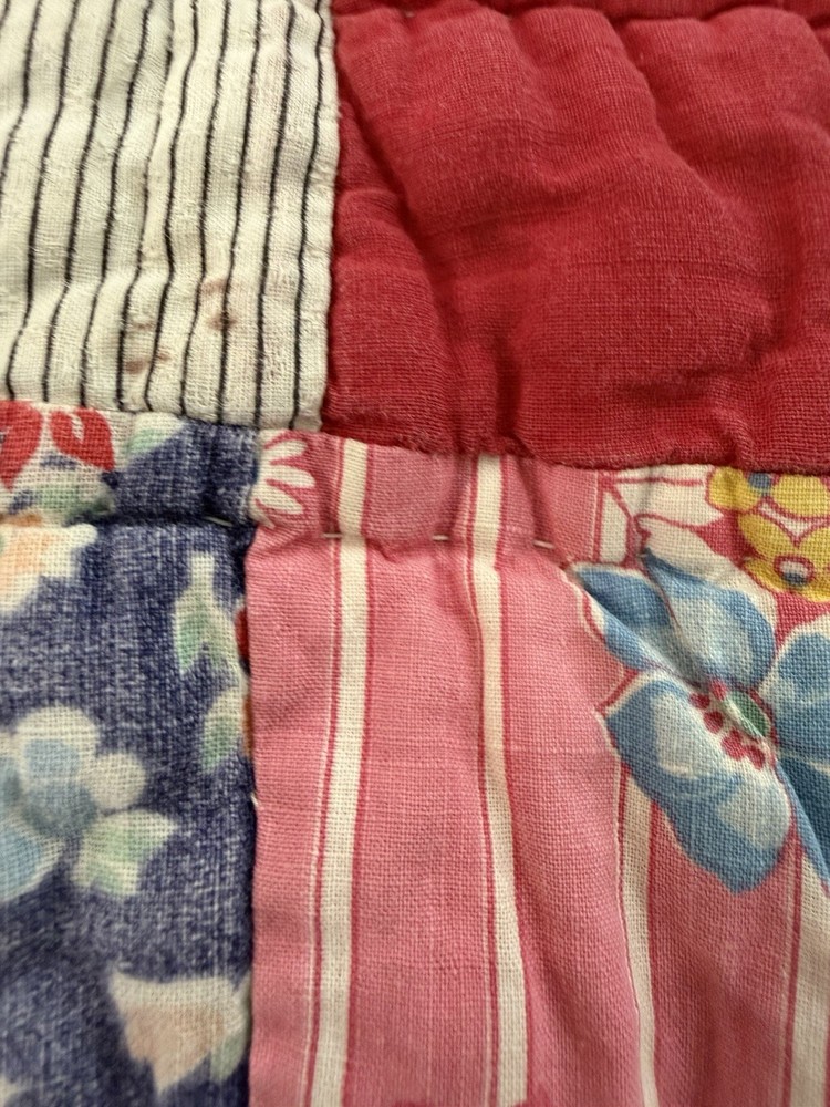 Old Vintage Patchwork Quilt 63 X 74