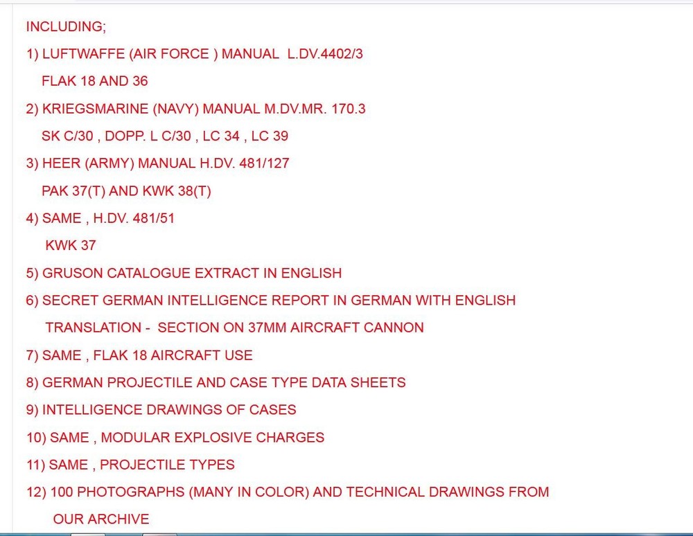 GERMAN 37mm AMMUNITION REFERENCE CD