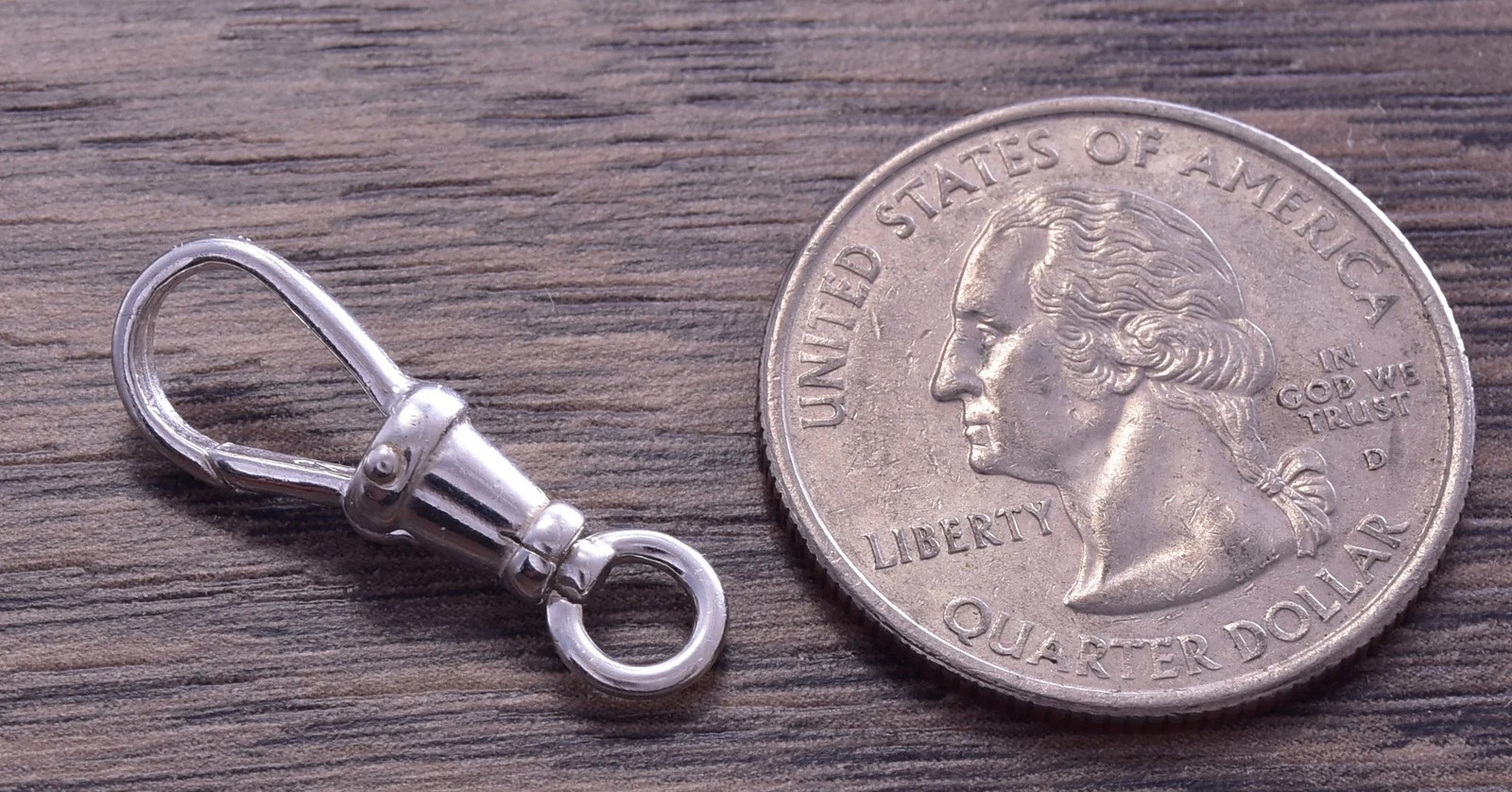 One Sterling Silver 1Pc x 22mm Sterling Silver Carabiner Lobster Clasp DB4V