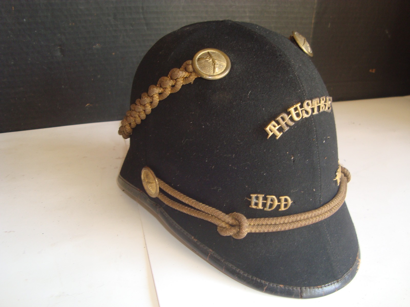 Rare Original 1880's ? Military Officer Dress Hat HDD No. 3 Trustee Cross Rifles