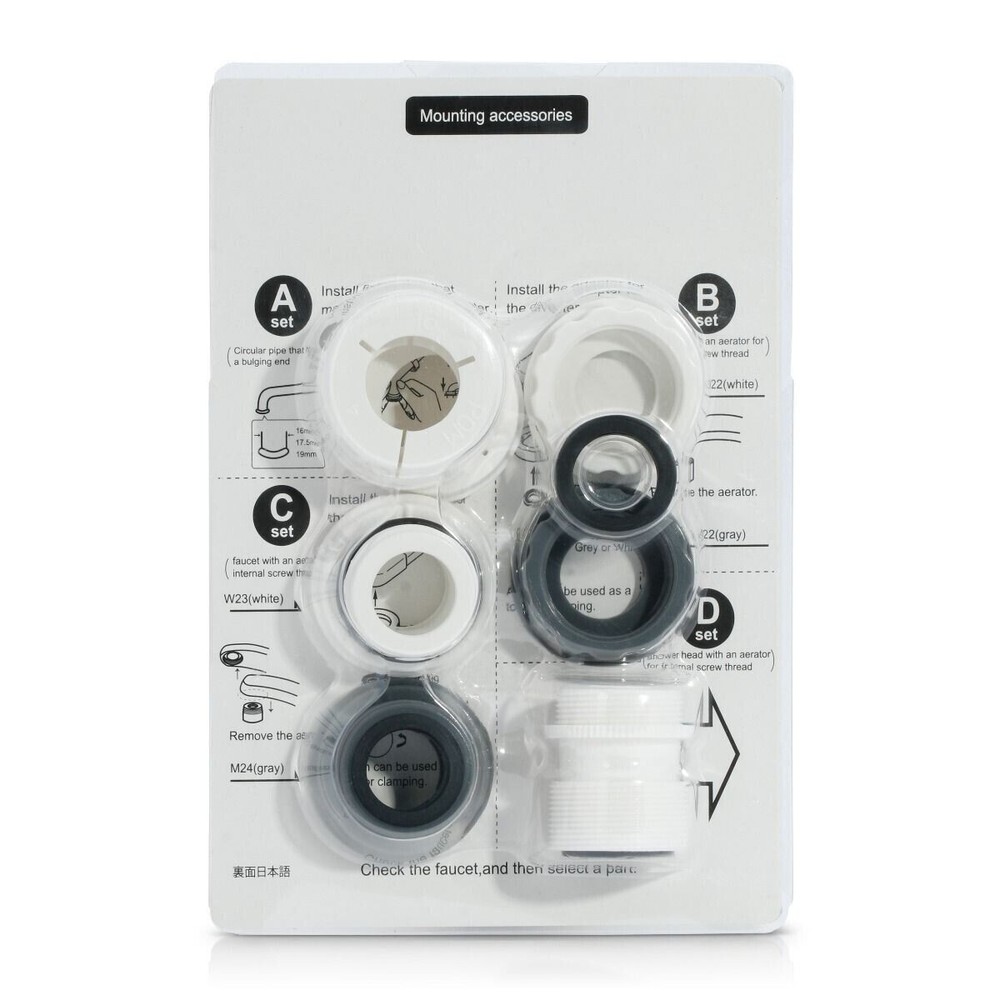Enagic Kangen Leveluk 8 Piece Adapter Set for Large Plastic Diverter Small - NEW