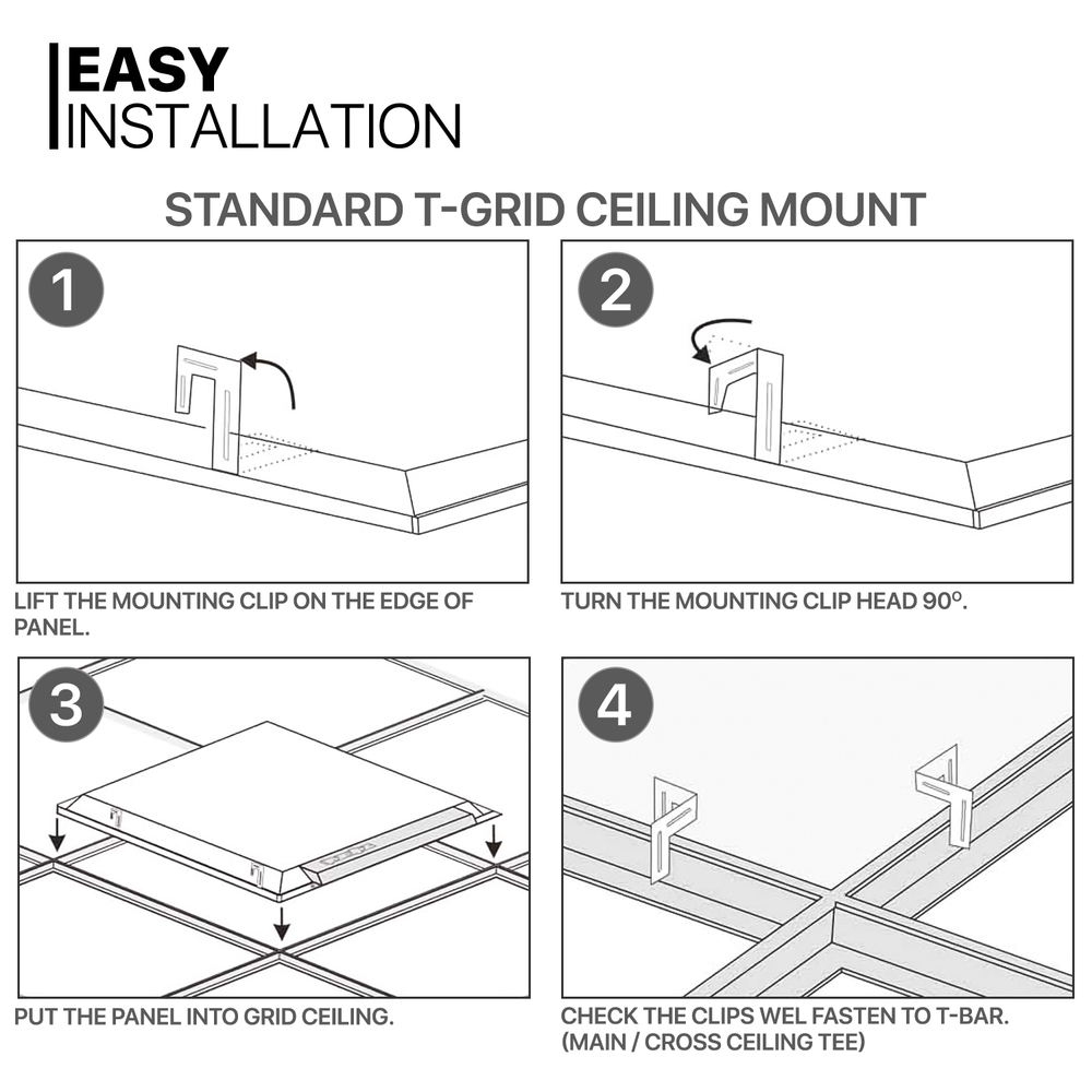 6 Pcs 1x4 LED Flat Panel Recessed Light 4000LM 5000K Dimmable Drop Ceiling Light