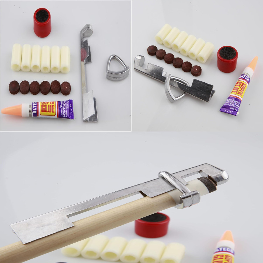 15 Pack Cue Stick Tip Repair Kit, Cue Tips Accessorie, Include 6 Pool Cue Tips,