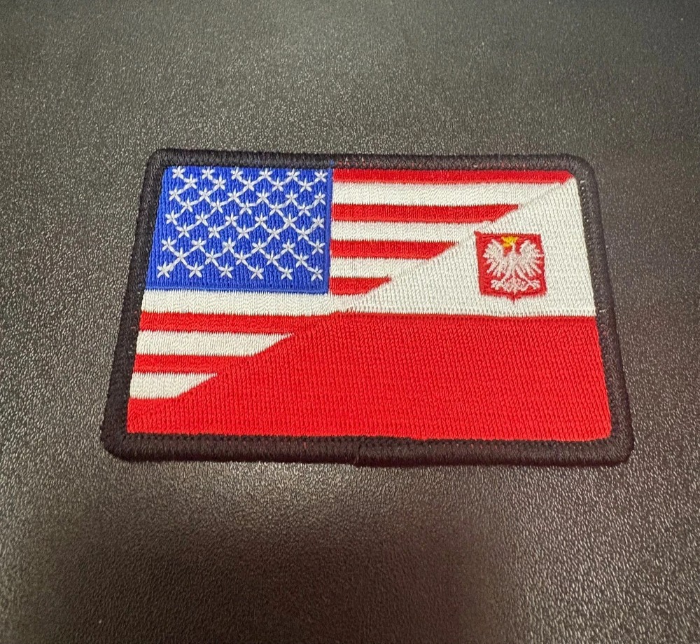 American / Polish Flag Patch