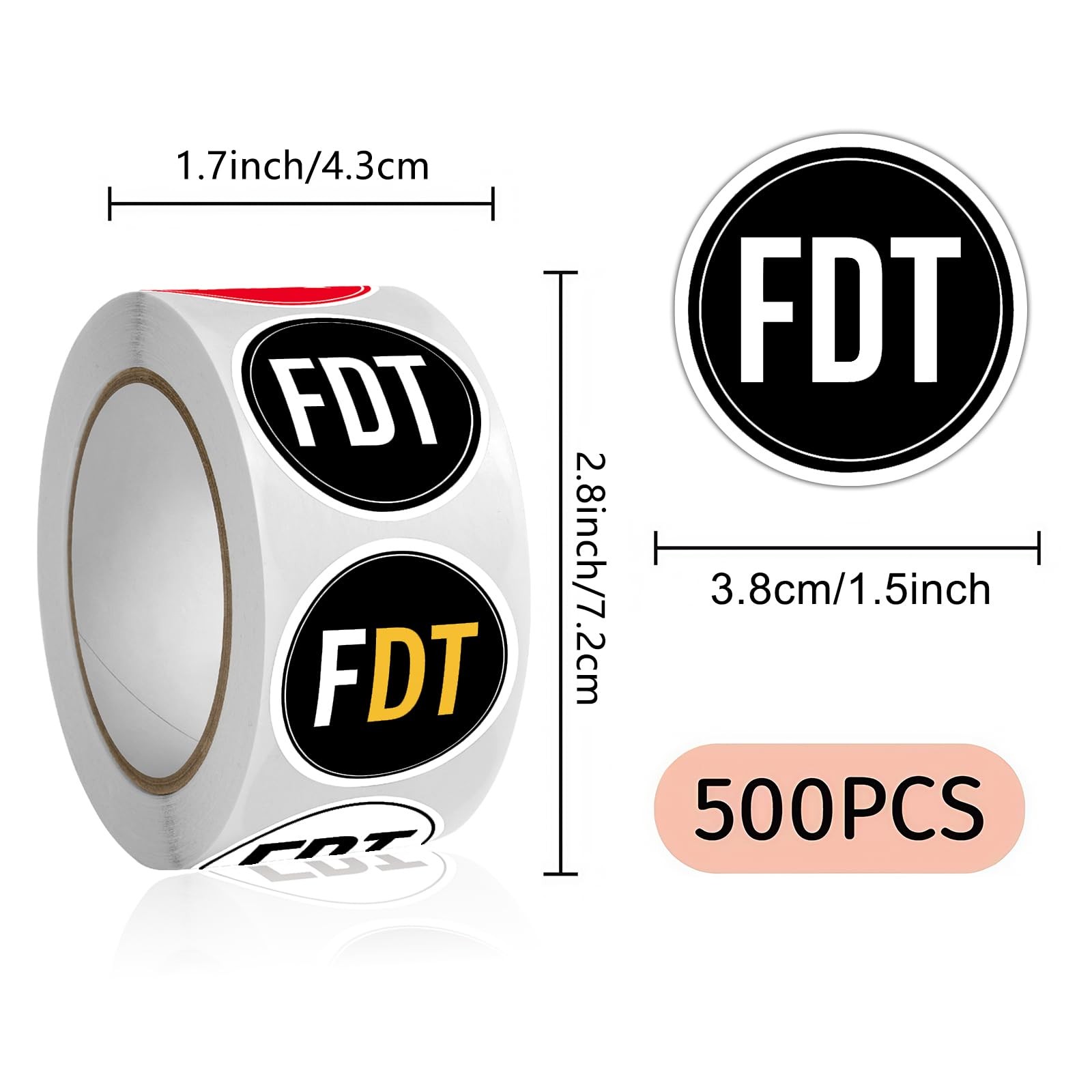 FDT Anti Tr××p Stickers Roll 500Pcs - 1.5in x 3.8cm, Multicolor
