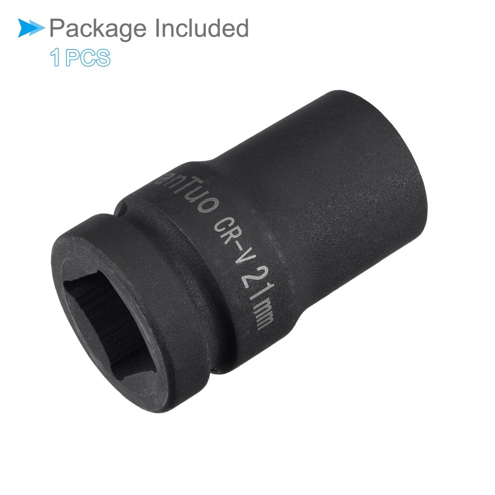 Square Impact Socket 1" Square Drive 21mm Socket for DIY Repairs