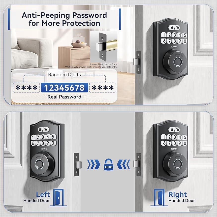 Fingerprint Door Lock with App Control - Keyless Entry Smart Deadbolt for Front