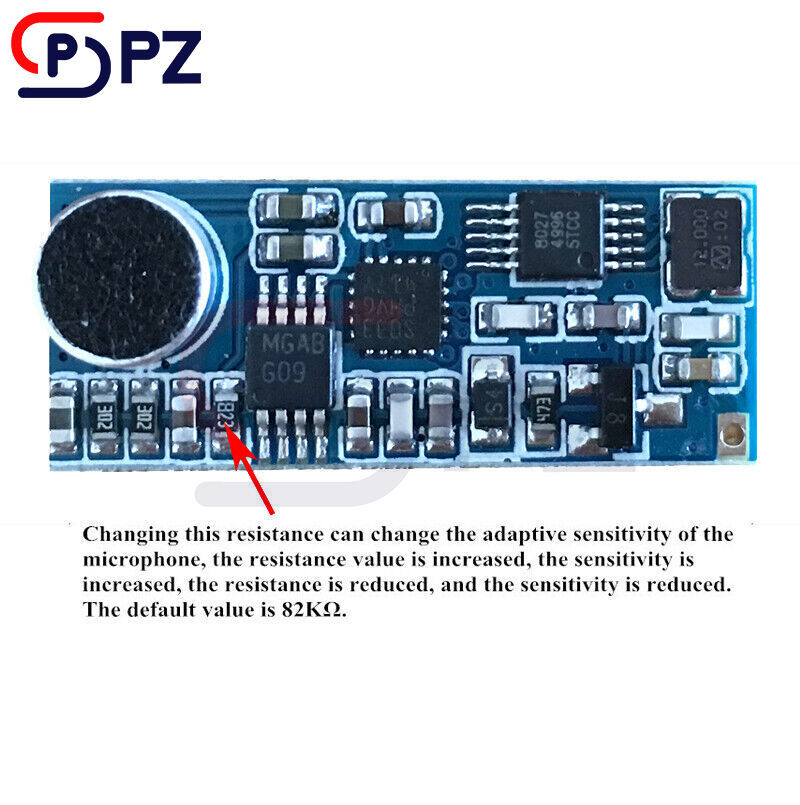 FM Wireless Microphone Transmitter Module 76-108MHz 100mW Adjustable Sensitivity