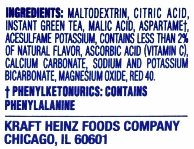 8 10-Quart Boxes Crystal Light Raspberry Green Tea Drink Mix
