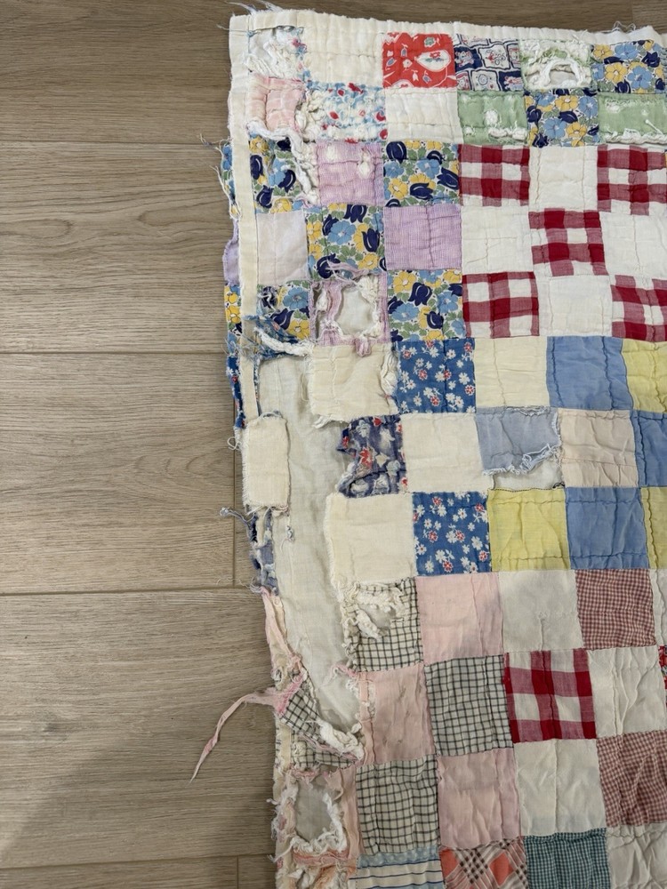 Old Vintage Patchwork Quilt 63 X 74
