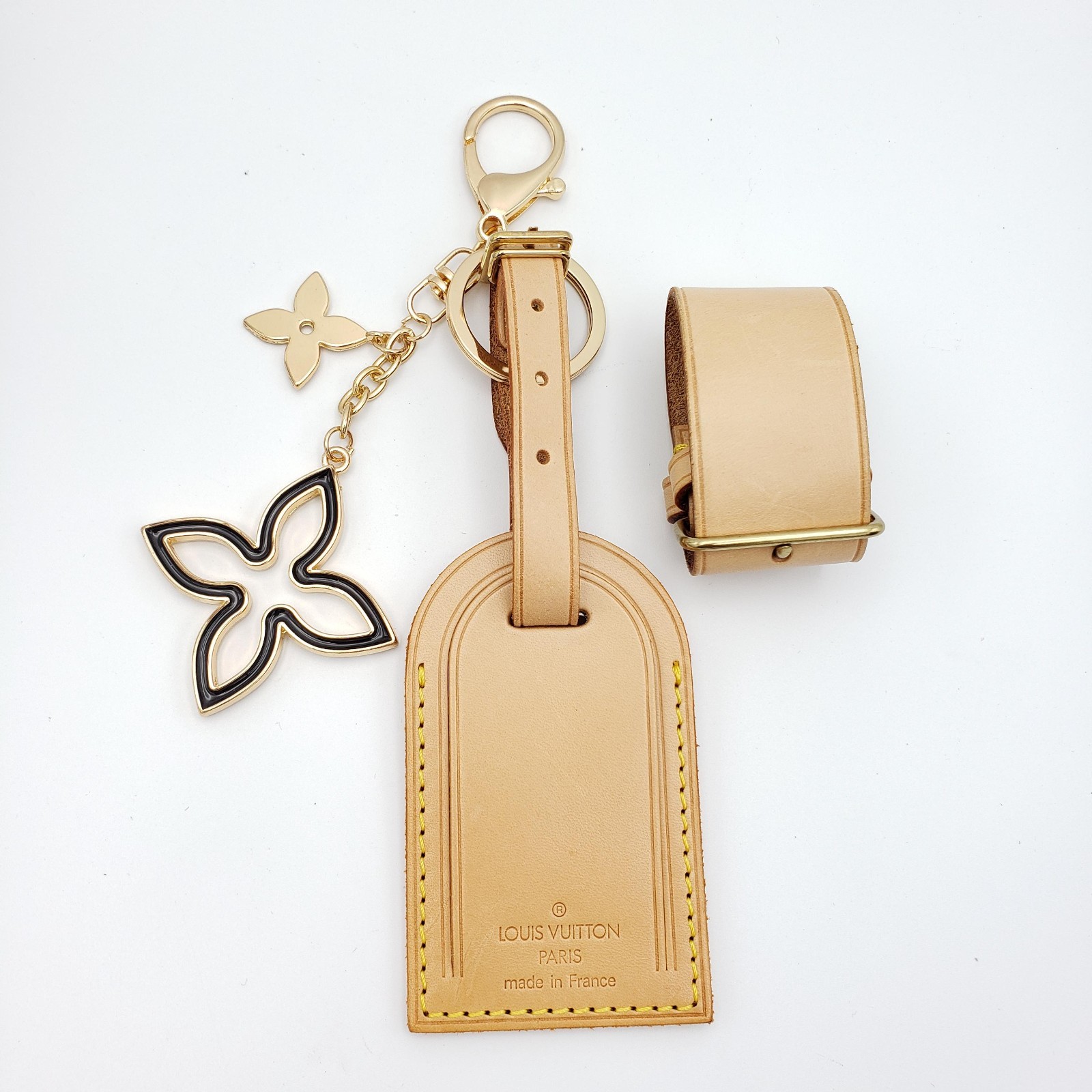 100% Authentic Louis Vuitton Luggage Tag/ Name Tag with Unbranded Keycharm
