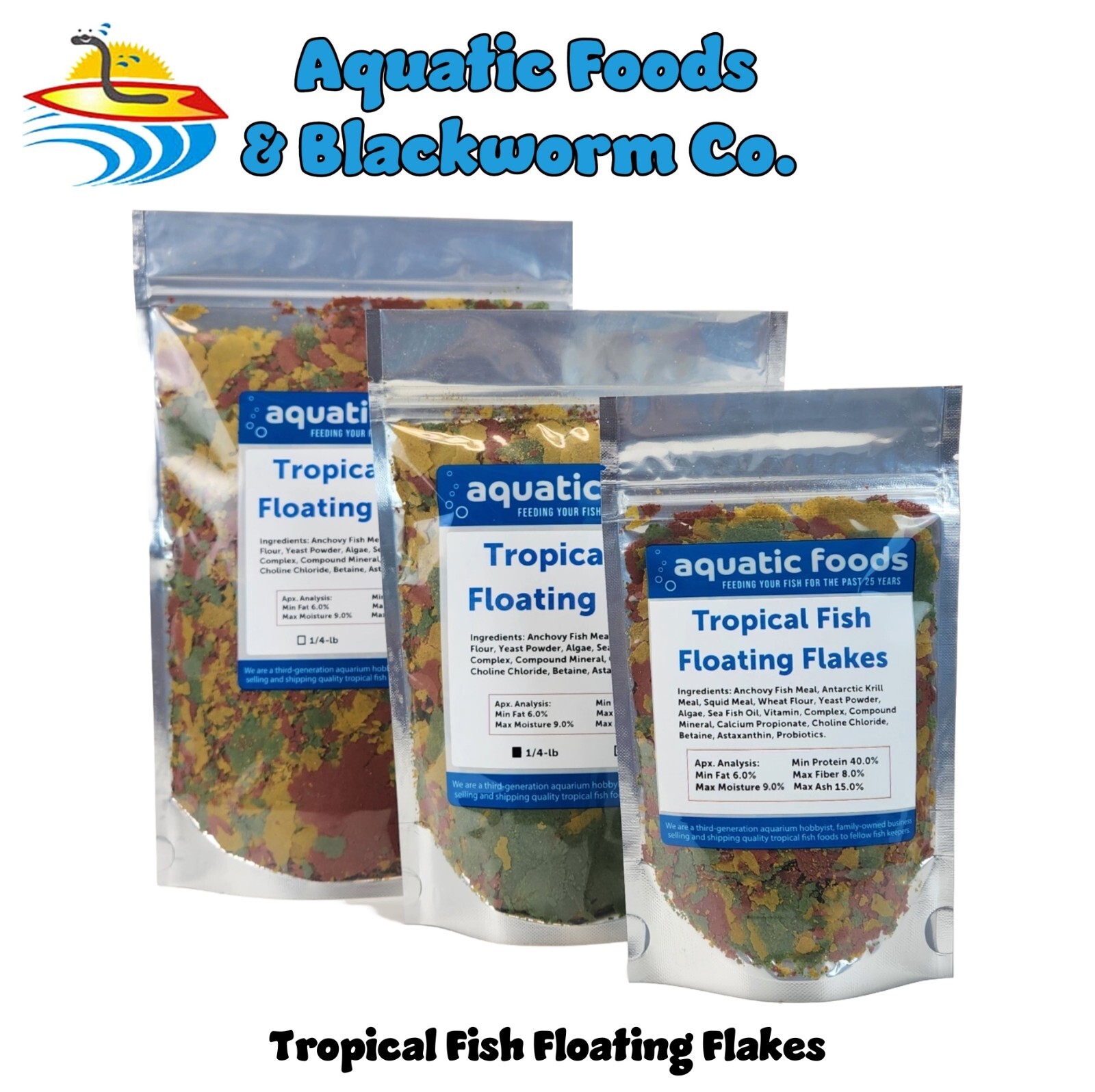 Tropical Fish Flakes for All Tropical Fish, Guppies, Tetras, Livebearers. WL
