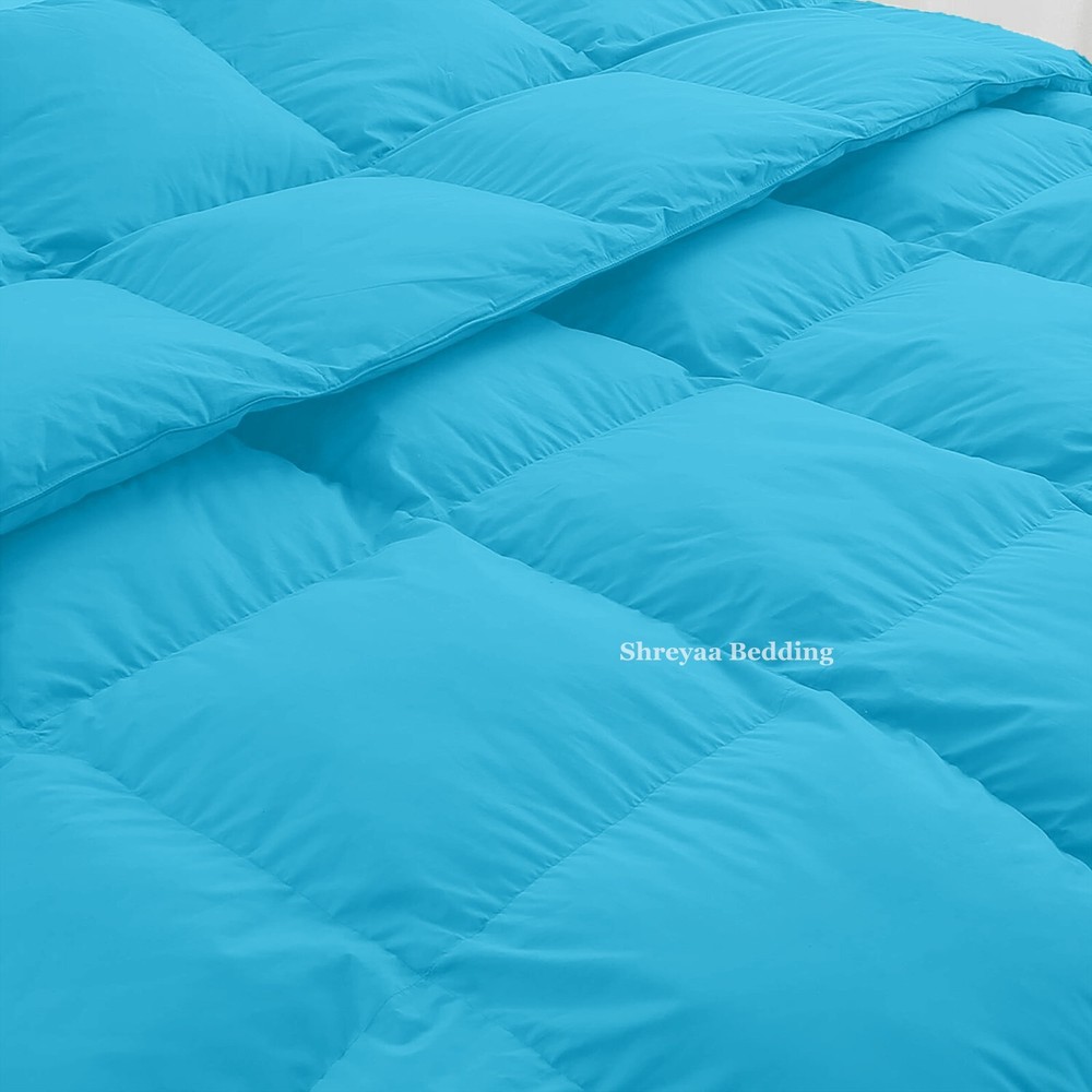 Best Aqua Blue Solid Cal King Size Egyptian Cotton Down Alternative Comforter