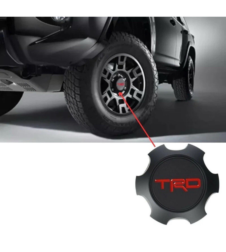 4 Toyota TRD Matte Black Center Cap Set Tacoma 4Runner FJ Cruiser PTR20-35111-BK